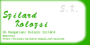 szilard kolozsi business card