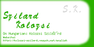 szilard kolozsi business card